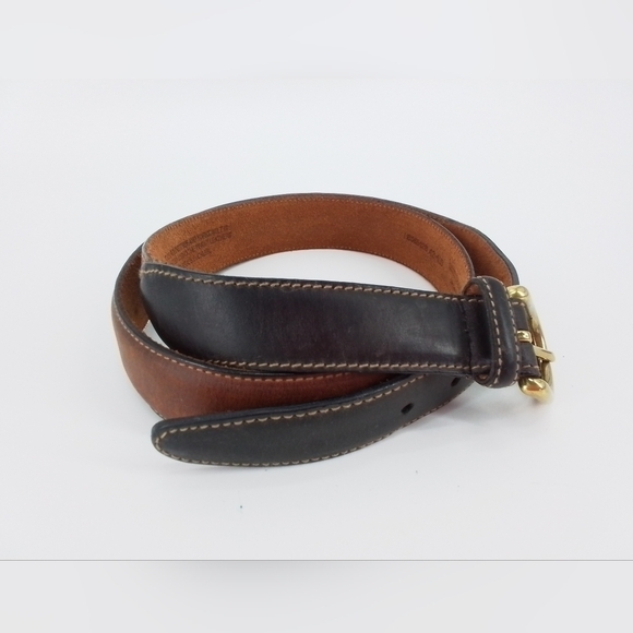 Roundtree & Yorke Two-Toned BROWN LEATHER Mens BELT Sz 42 OLD STOCK - Picture 1 of 4